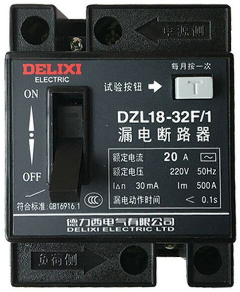 Дифавтомат DZL18-32F/1 20A Delixi