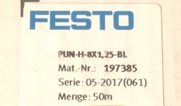 Festo PUN-H-8X1 25-BL 50m