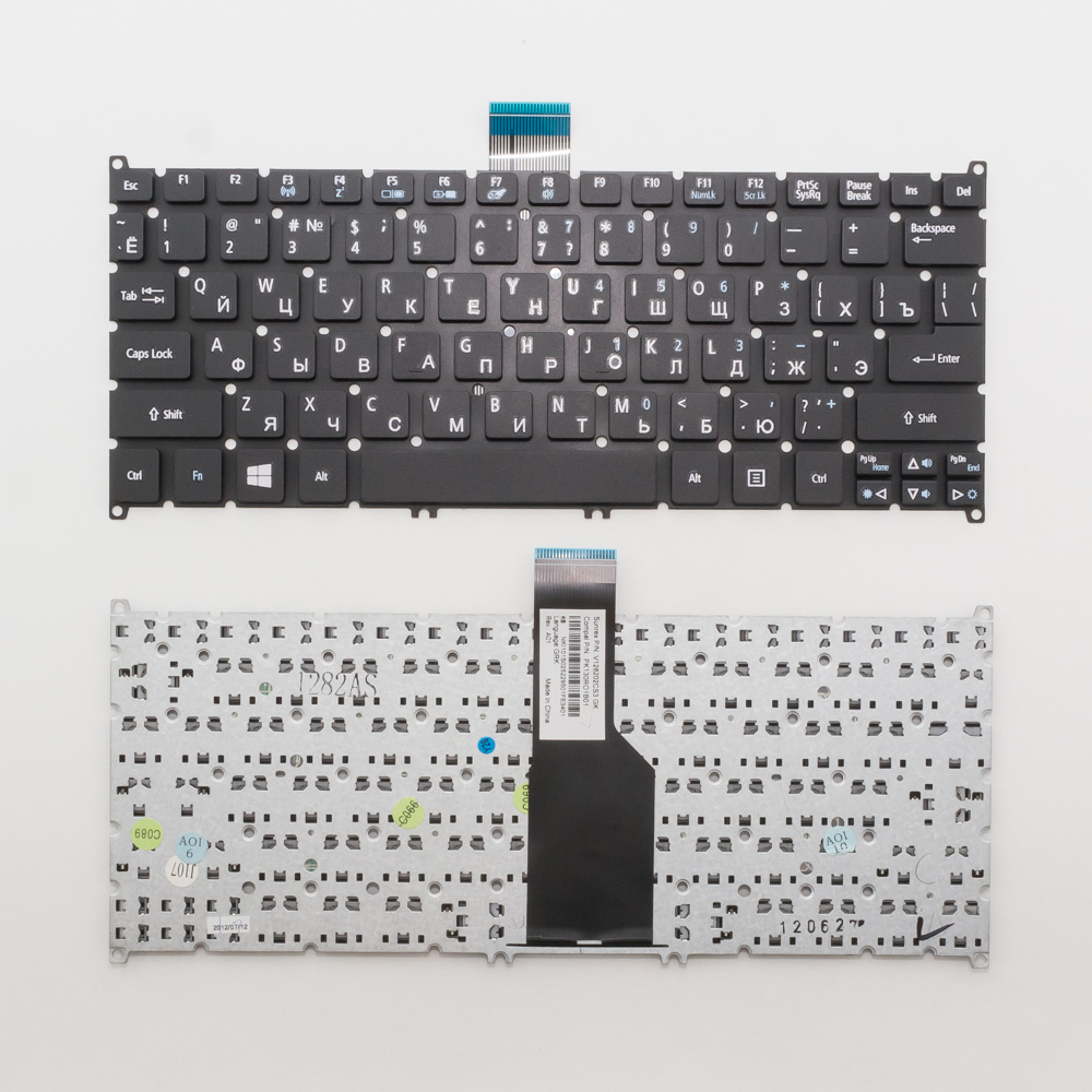 Клавиатура для ноутбука Acer Aspire S3, S5, One 756, E3-111 черная