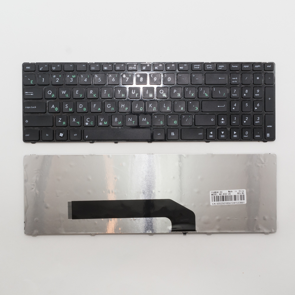 Клавиатура для ноутбука Asus K50, K51, K60, K61, K70, F52 черная с рамкой