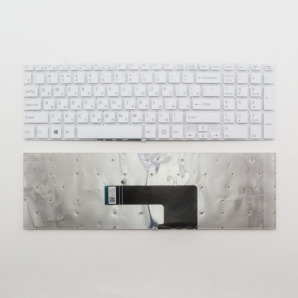 Клавиатура для ноутбука Sony SVF15 белая без рамки