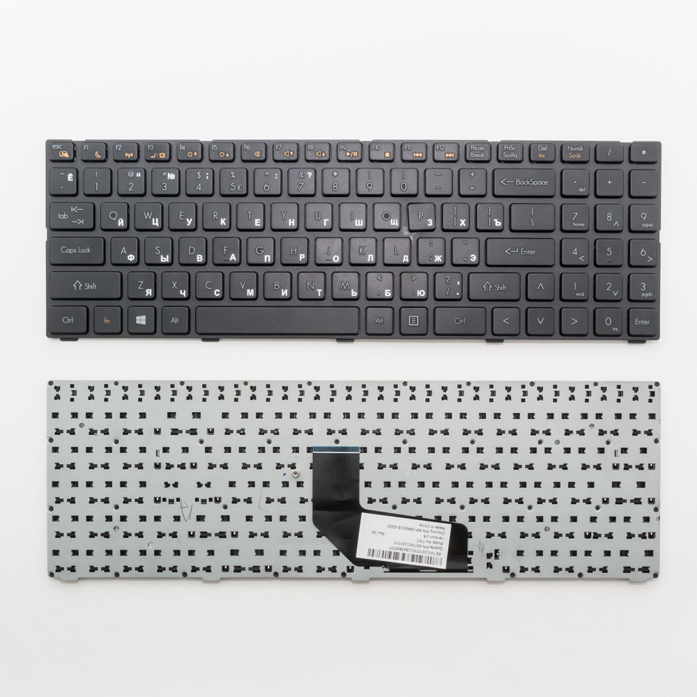 Клавиатура для ноутбука DNS 0158644, 0162830 черная с рамкой