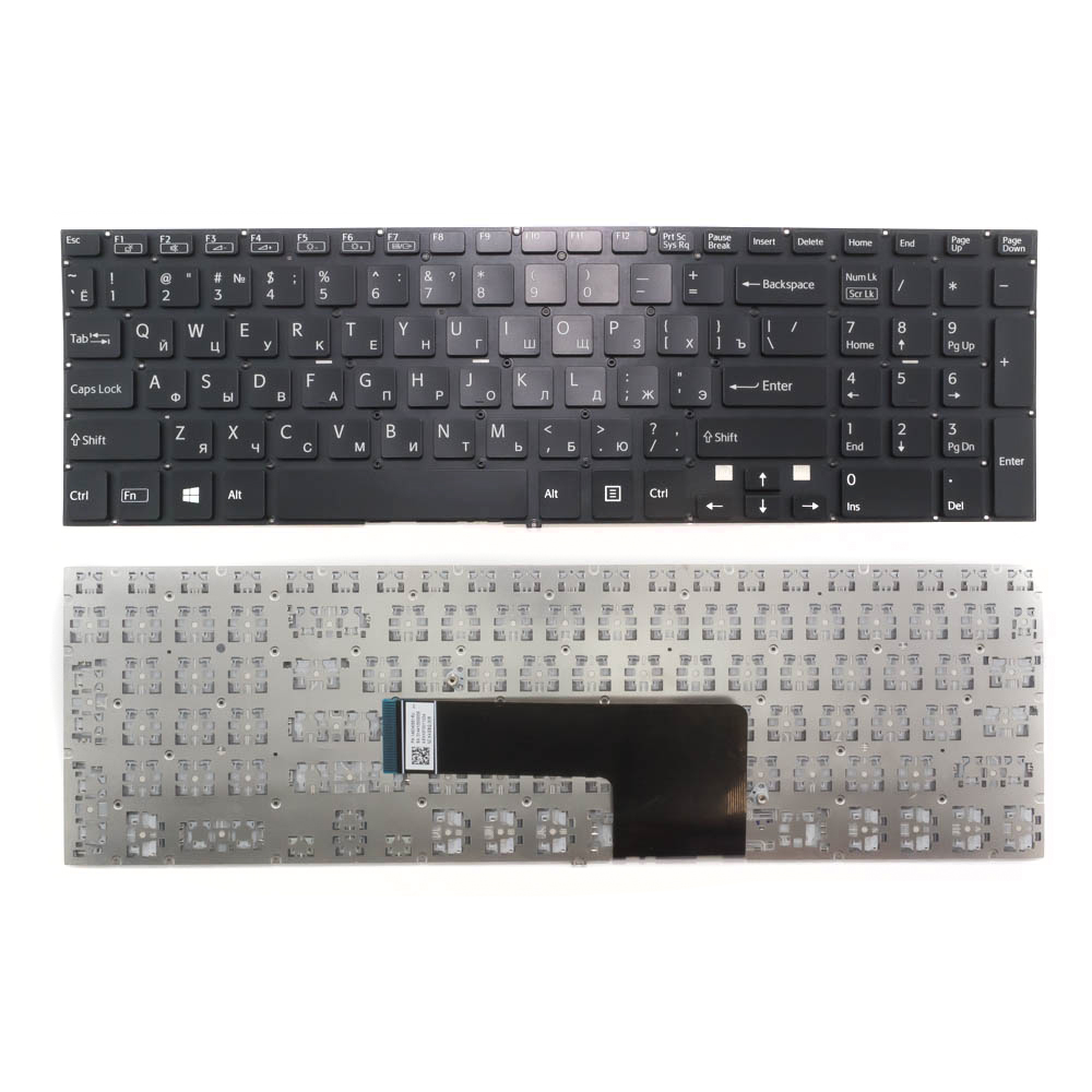 Клавиатура для ноутбука Sony SVF15 черная без рамки