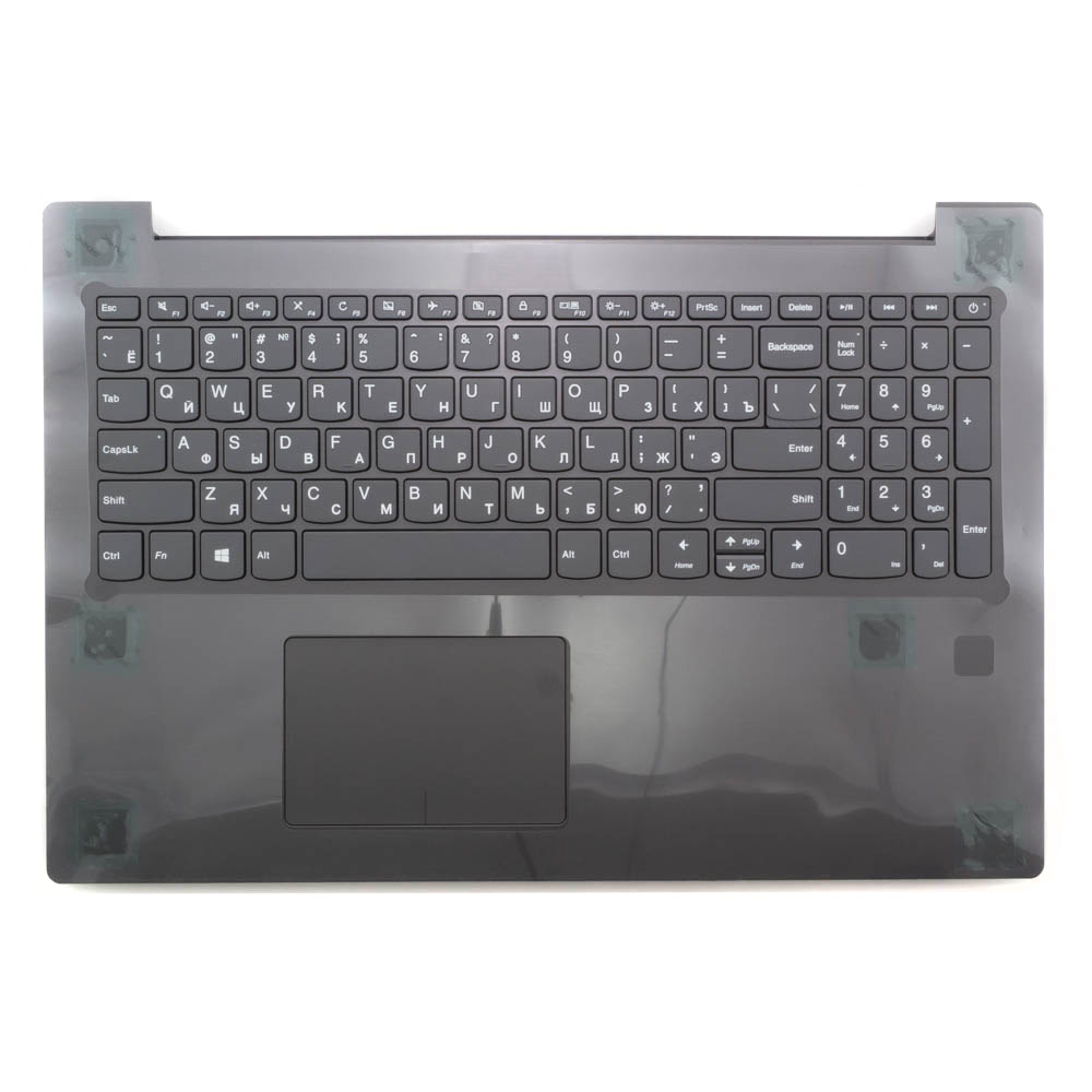 Клавиатура для ноутбука Lenovo 320-15AST серая c серым топкейсом, с тачпадом
