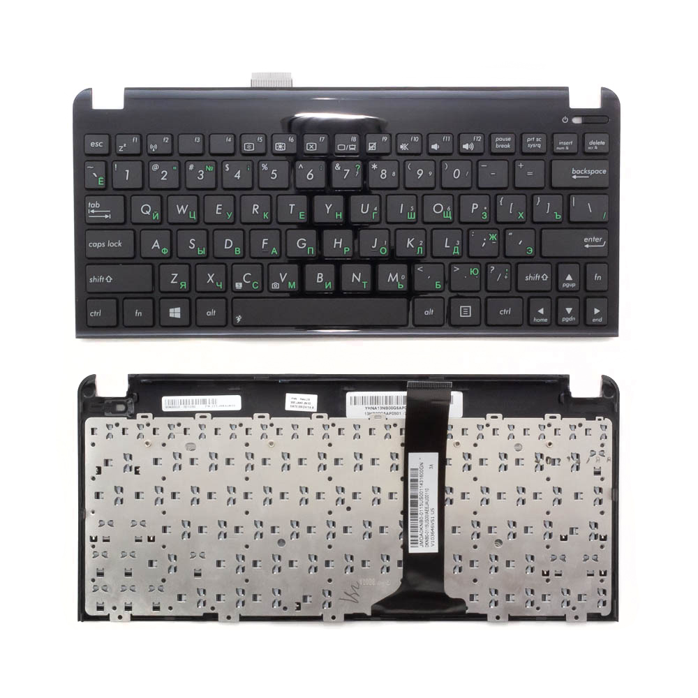 Клавиатура для ноутбука Asus 1015E черная с черным топкейсом