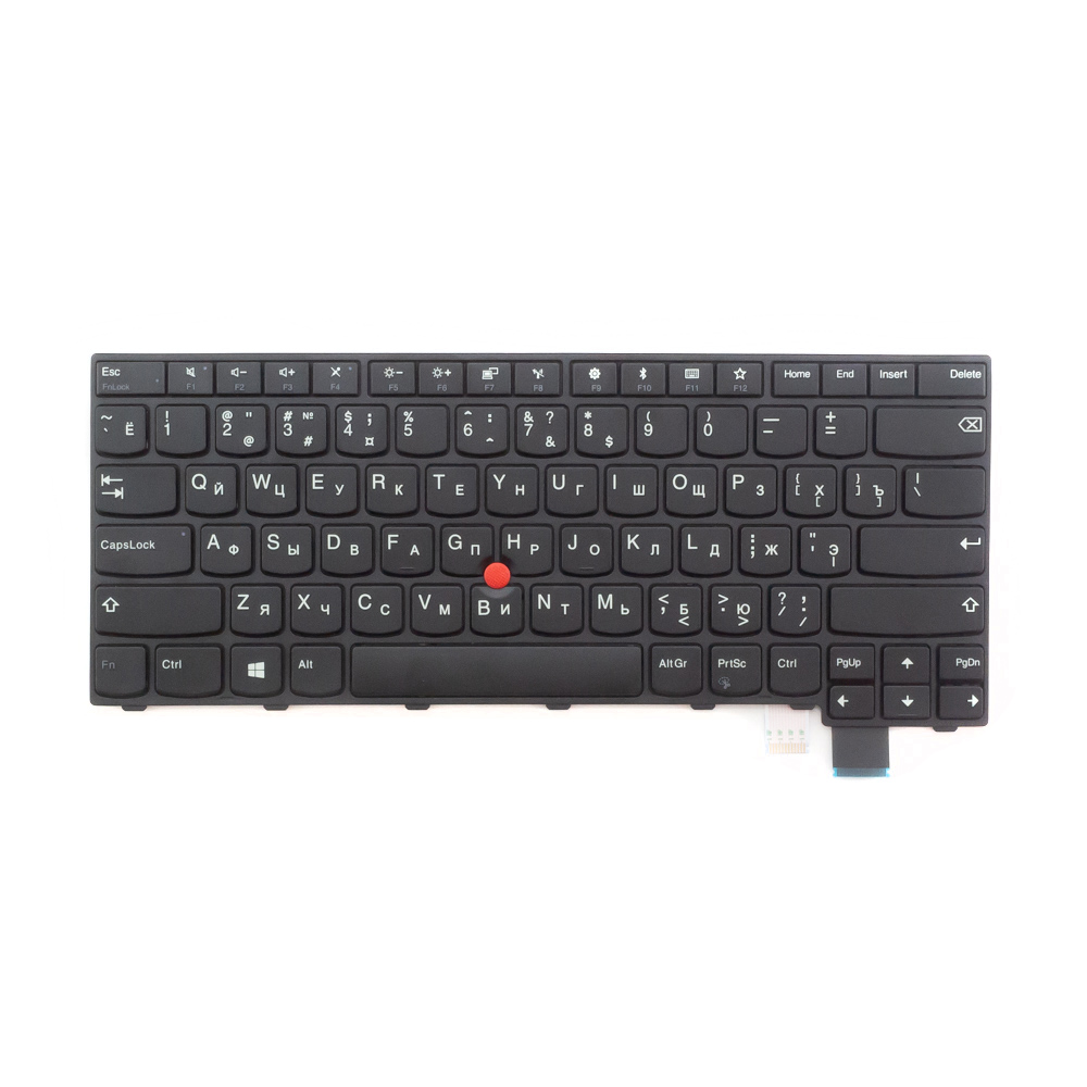 Клавиатура для ноутбука Lenovo T470S черная с рамкой, со стиком