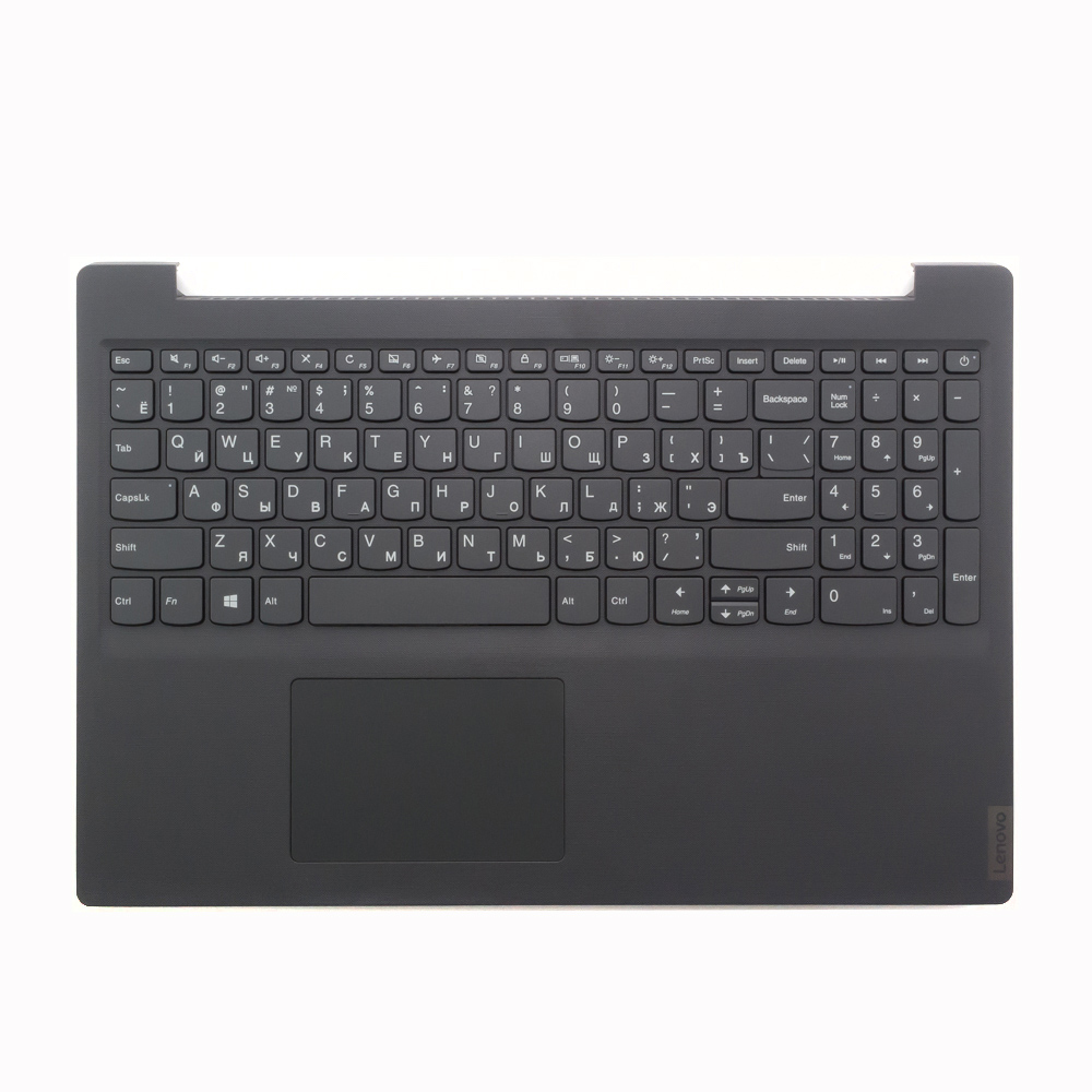 Клавиатура для ноутбука Lenovo V15-IIL серая с серым топкейсом