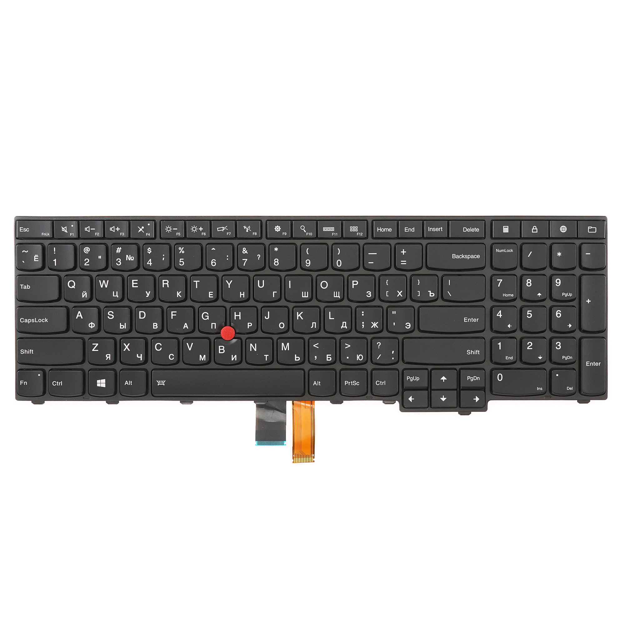 Клавиатура для ноутбука Lenovo E540 черная с рамкой, со стиком, c подсветкой