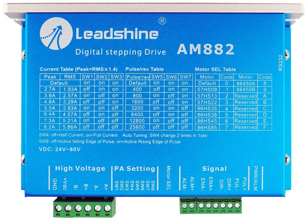 Драйвер шагового двигателя AM882 замена на DM882S Leadshine